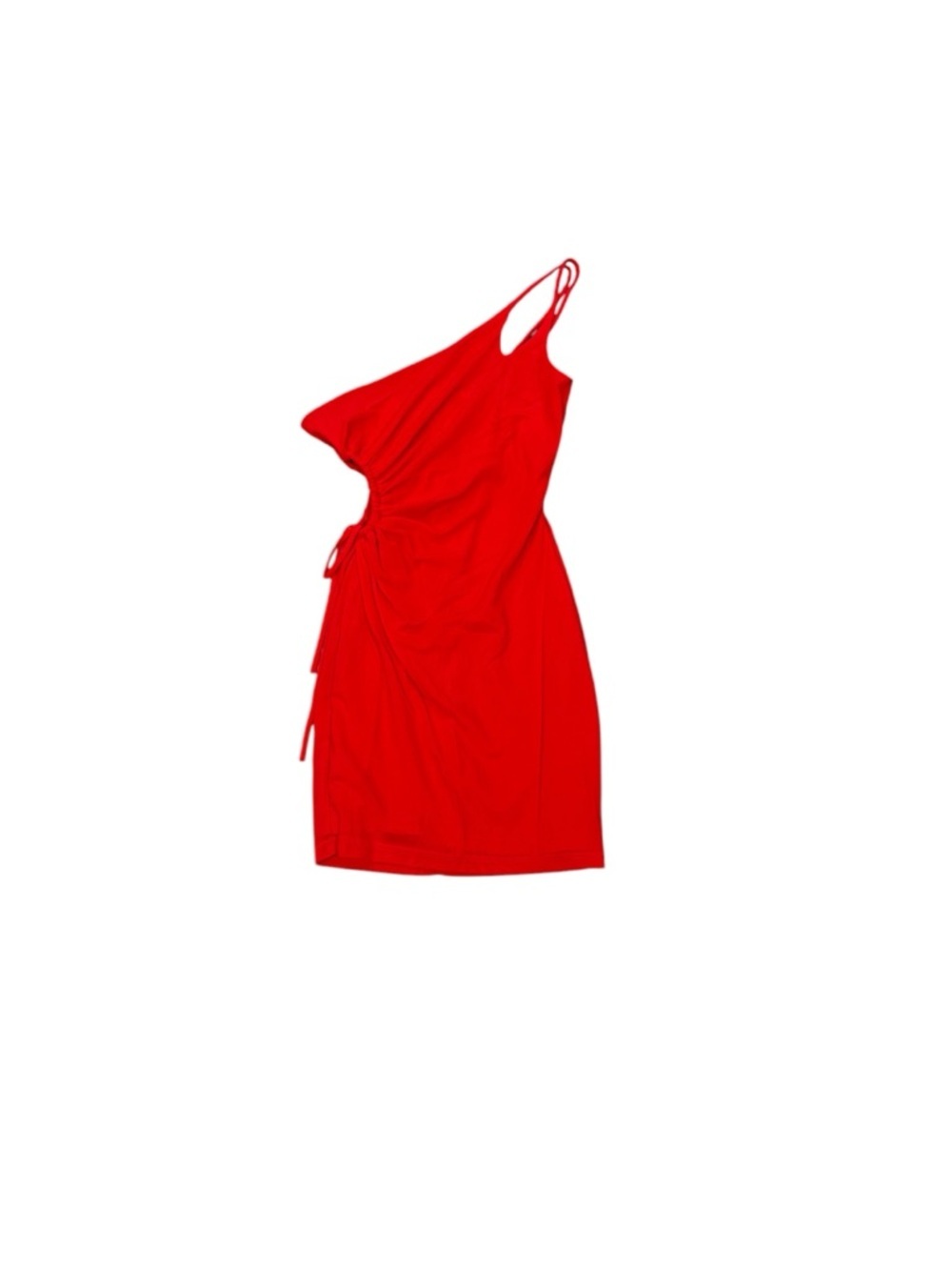 392. Privy Women’s Red One-Shoulder Ruched Dress - Size L